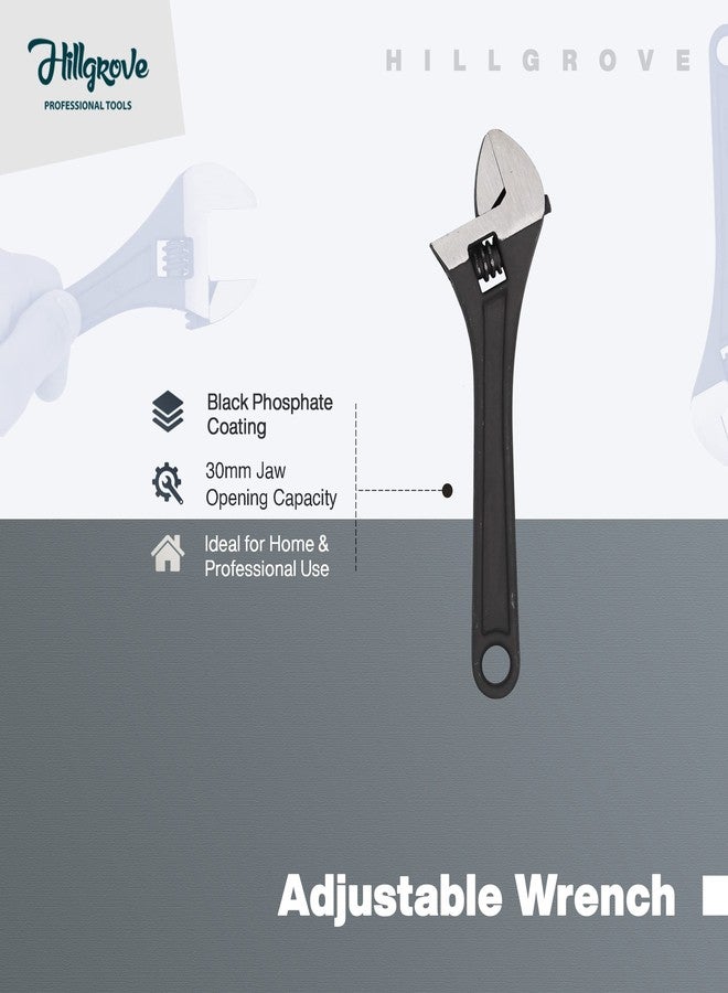 Hillgrove Universal Multi-Function Professional 10 inch with 0-30mm Jaw Opening Capacity Adjustable Wrench Spanner Hand Tool Single Sided Open End Wrench (Pack of 1) - Image 3
